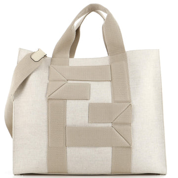 Fendi FF Logo Convertible Shopping Tote Canvas Large