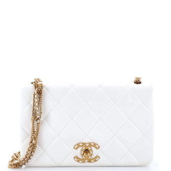 Chanel On And On Full Flap Bag Quilted Lambskin Mini
