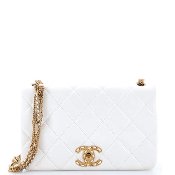 Chanel On And On Full Flap Bag Quilted Lambskin Mini
