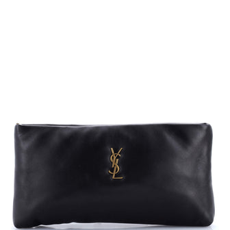 Saint Laurent Calypso Zip Pouch Leather Long