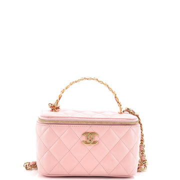 Chanel Golden Links Vanity Case with Chain Quilted Lambskin Small