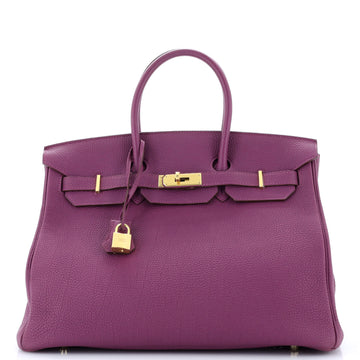 Hermes Birkin Handbag Purple Togo with Gold Hardware 35
