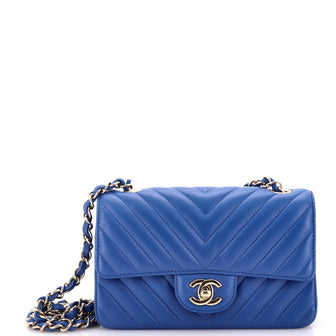 Chanel Classic Single Flap Bag Chevron Lambskin Mini