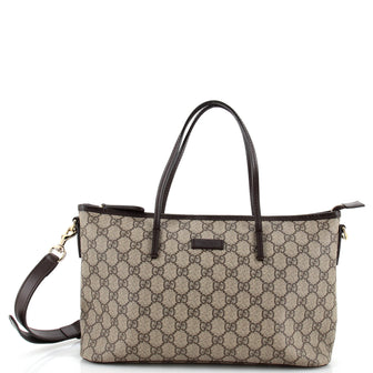 Gucci Convertible Zip Tote GG Coated Canvas Medium