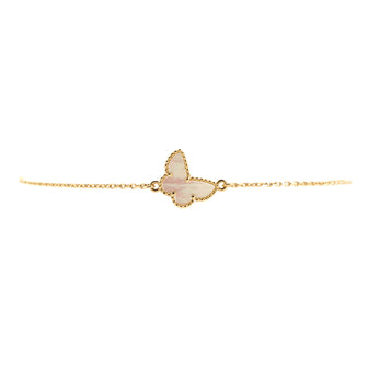Van Cleef & Arpels Sweet Alhambra Butterfly Bracelet 18K Yellow Gold and Mother of Pearl
