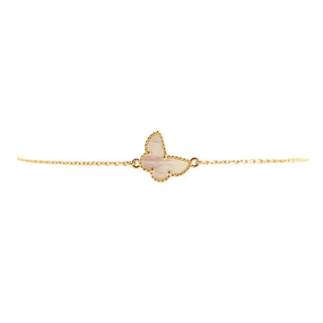 Van Cleef & Arpels Sweet Alhambra Butterfly Bracelet 18K Yellow Gold and Mother of Pearl