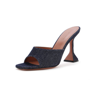 Amina Muaddi Women's Lupita Heeled Mules Denim 95