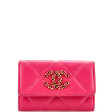 Chanel 19 Flap Card Case Quilted Leather