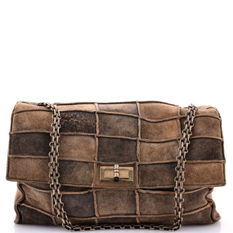 Chanel Reissue Flap Bag Suede Patchwork Medium