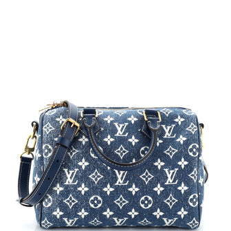 Louis Vuitton Speedy Bandouliere Bag Monogram Jacquard Denim 25