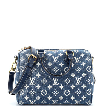 Louis Vuitton Speedy Bandouliere Bag Monogram Jacquard Denim 25