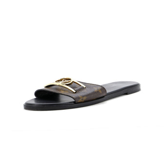 Louis Vuitton Women's Lock It Flat Mule Sandals Monogram Canvas