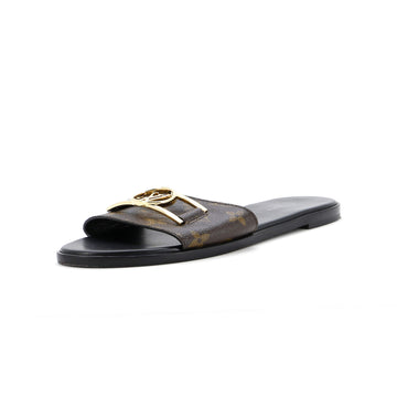 Louis Vuitton Women's Lock It Flat Mule Sandals Monogram Canvas