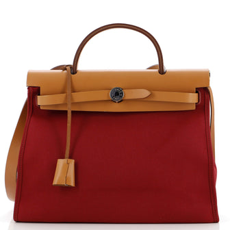 Hermes Herbag Zip Leather and Toile 31