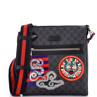 Gucci Night Courrier Zip Messenger GG Coated Canvas with Applique Medium