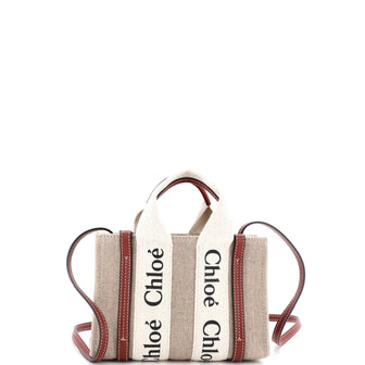 Chloe Woody Convertible Tote Canvas with Leather Mini