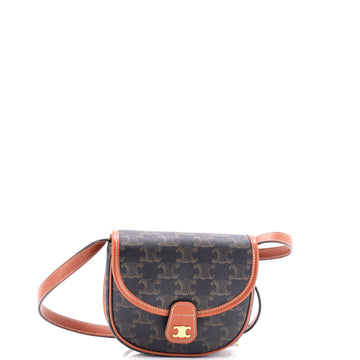 Celine Besace Flap Bag Triomphe Coated Canvas Mini