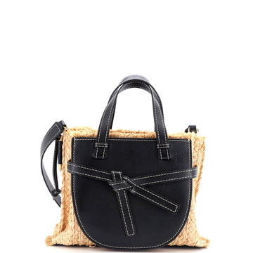 Loewe Gate Tote Leather and Straw Small