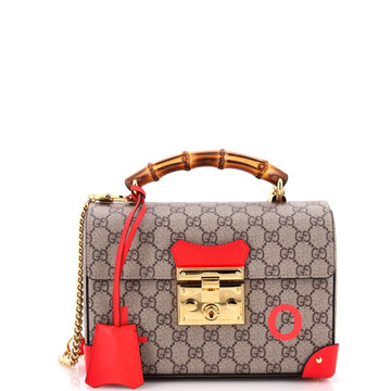 Gucci Padlock Bamboo Shoulder Bag Printed GG Coated Canvas Small