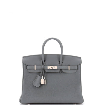 Hermes Birkin Handbag Green Togo with Palladium Hardware 25