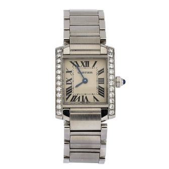 Cartier Tank Francaise Quartz Watch Stainless Steel with Diamond Bezel 20