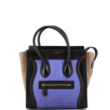 Celine Luggage Bag Canvas and Leather Micro