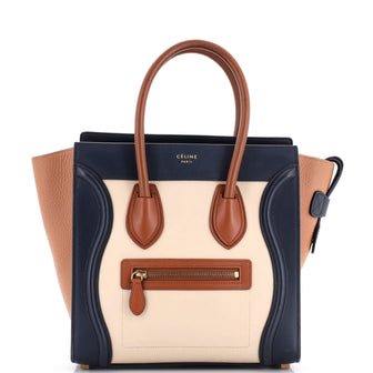 Celine Tricolor Luggage Bag Leather Mini