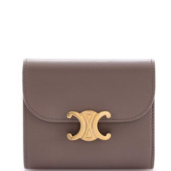 Celine Triomphe Trifold Wallet Leather Small
