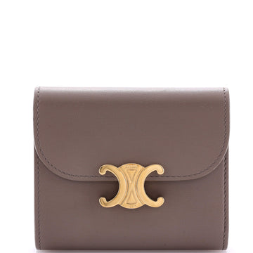 Celine Triomphe Trifold Wallet Leather Small