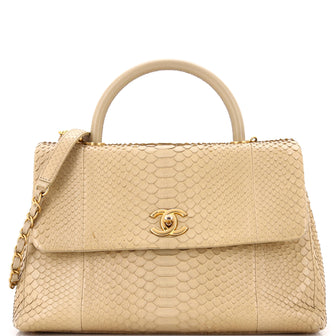 Chanel Coco Top Handle Bag Python Medium