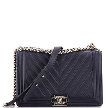 Chanel Boy Flap Bag Chevron Lambskin New Medium