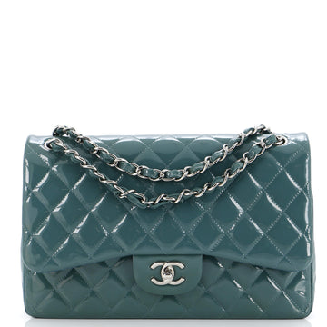Chanel Classic Double Flap Bag Quilted Patent Jumbo