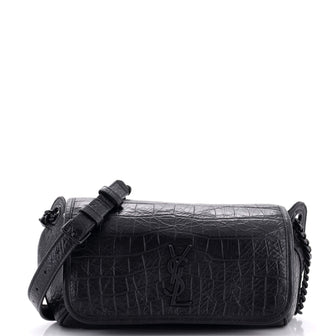 Saint Laurent Niki Body Bag Crocodile Embossed Leather