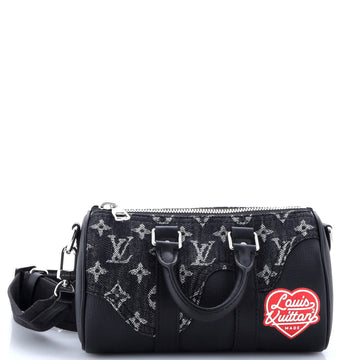 Louis Vuitton Nigo Keepall Bandouliere Bag Monogram Denim and Taurillon Leather XS