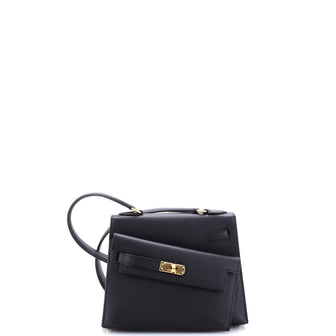 Hermes Kelly Sellier en Desordre Bag Black Epsom with Gold Hardware 20