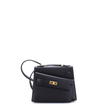 Hermes Kelly Sellier en Desordre Bag Black Epsom with Gold Hardware 20