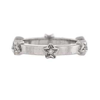 Chanel Comete Band Ring 18K White Gold with Diamonds Small