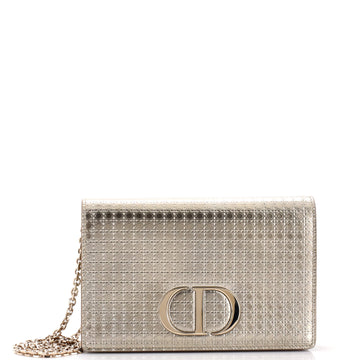 Christian Dior 30 Montaigne 2-in-1 Pouch Micro Cannage Metallic Calfskin