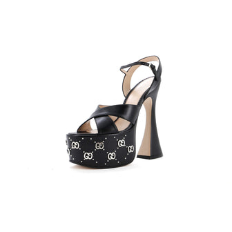 Gucci Women's Janaya GG Studded Platform Sandals Leather