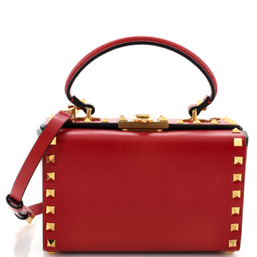 Valentino Garavani Rockstud Alcove Top Handle Box Bag Leather