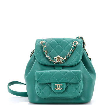 Chanel Duma Drawstring Backpack Quilted Leather Small