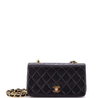 Chanel Vintage Full Flap Bag Quilted Lambskin Mini