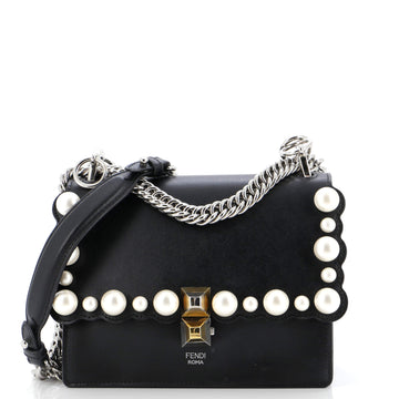 Fendi Kan I Bag Pearl Embellished Leather Small