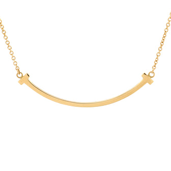 Tiffany & Co. T Smile Pendant Necklace 18K Yellow Gold Small