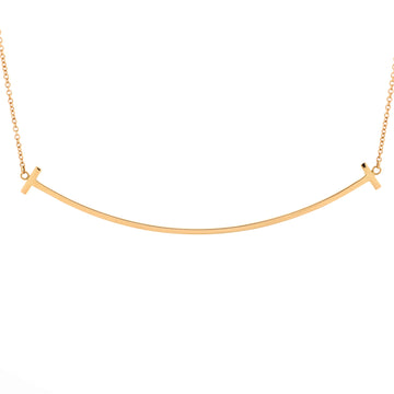 Tiffany & Co. T Smile Pendant Necklace 18K Rose Gold Large