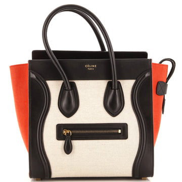 Celine Tricolor Luggage Bag Canvas and Leather Micro