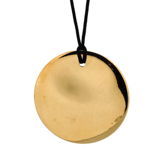 Tiffany & Co. Elsa Peretti Round Pendant Necklace 18K Yellow Gold with Silk Cord