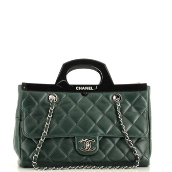 Chanel CC Delivery Tote Quilted Glazed Calfskin Small