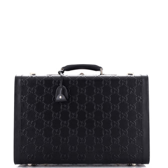 Gucci Trunk Suitcase GG Embossed Perforated Leather Medium