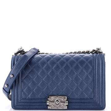 Chanel Boy Flap Bag Quilted Calfskin Old Medium